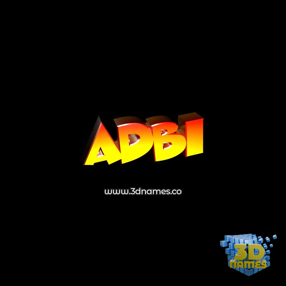 adbi in Black Background style - 3D name wallpaper