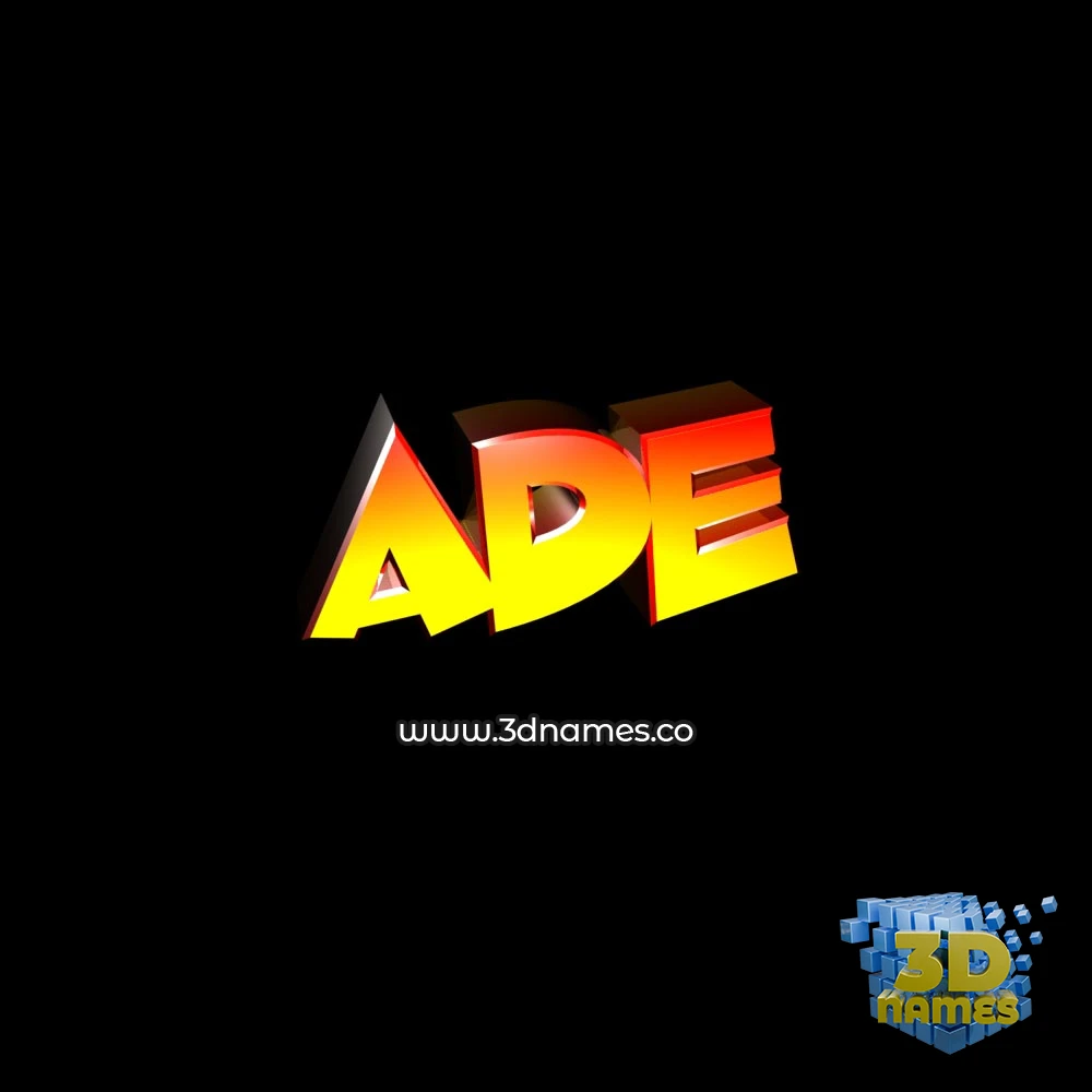 ade in Black Background style - 3D name wallpaper