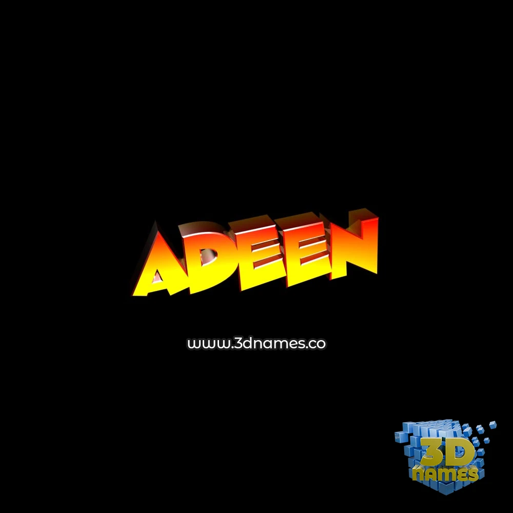 adeen in Black Background style - 3D name wallpaper