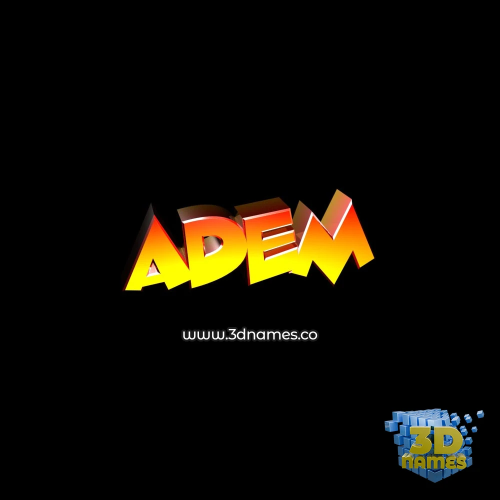 adem in Black Background style - 3D name wallpaper