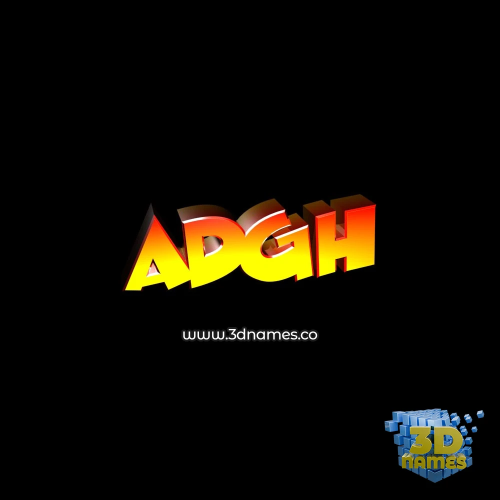 adgh in Black Background style - 3D name wallpaper