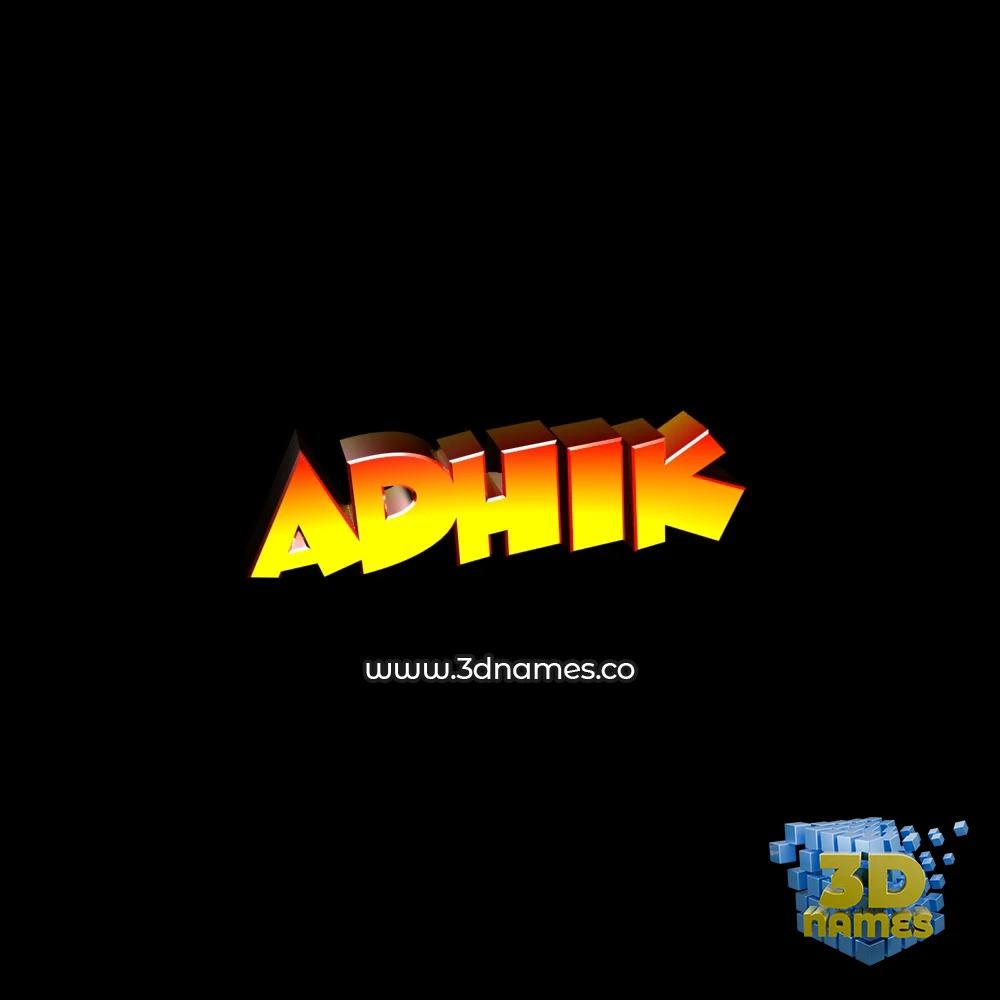 adhik in Black Background style - 3D name wallpaper