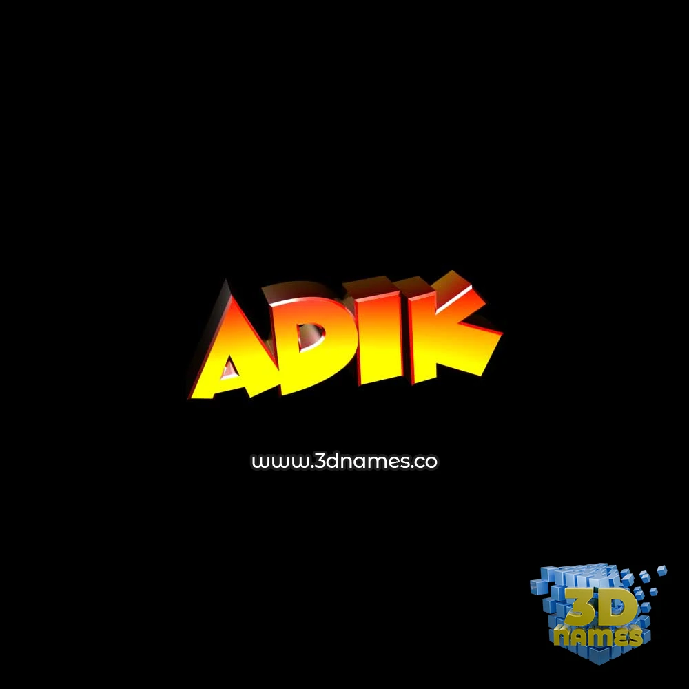 adik in Black Background style - 3D name wallpaper