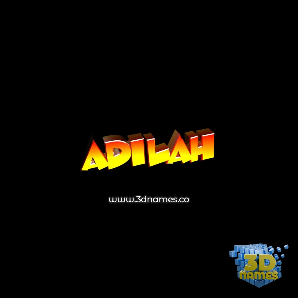 adilah in Black Background style - 3D name wallpaper