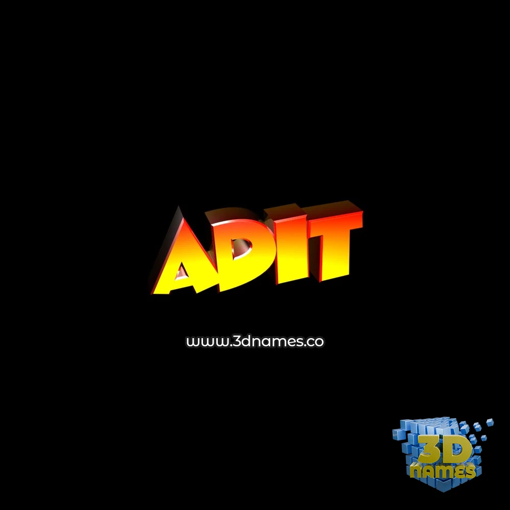 adit in Black Background style - 3D name wallpaper