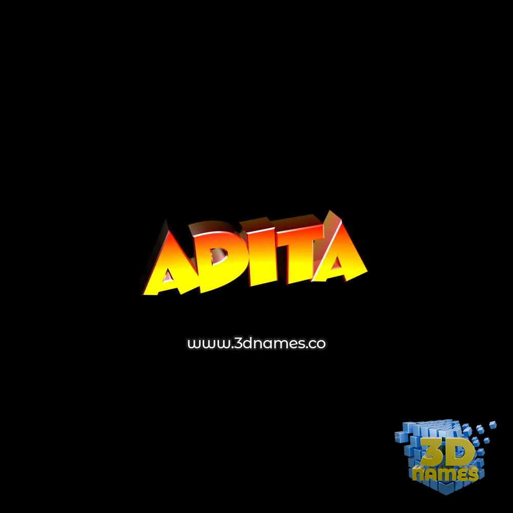 adita in Black Background style - 3D name wallpaper