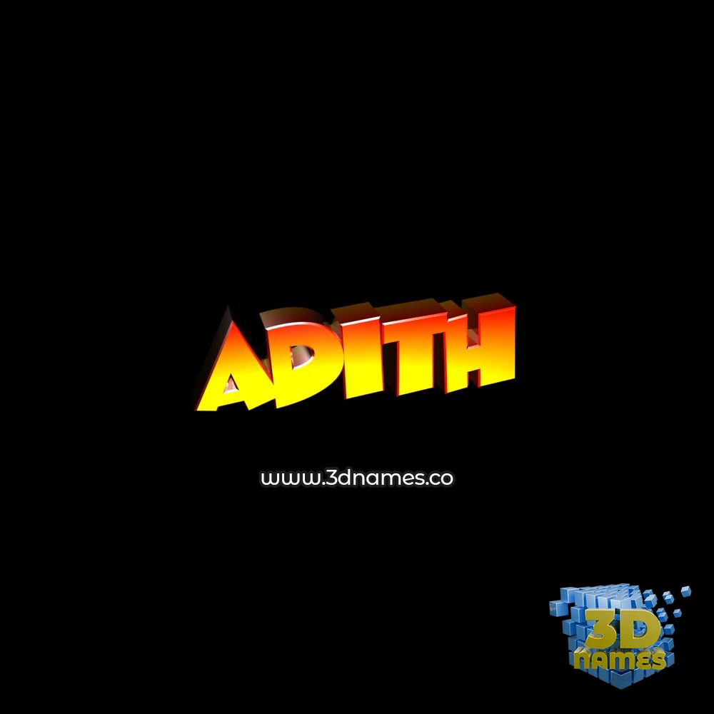 adith in Black Background style - 3D name wallpaper