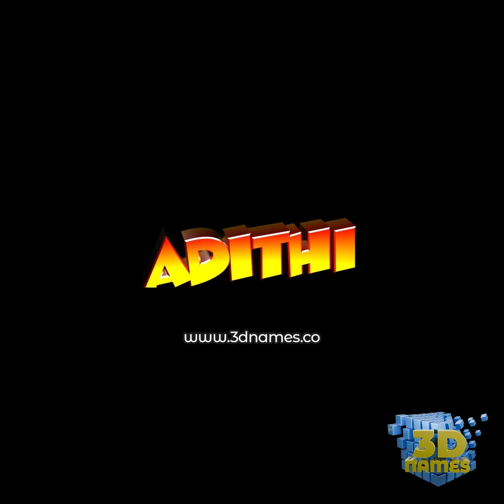 adithi in Black Background style - 3D name wallpaper