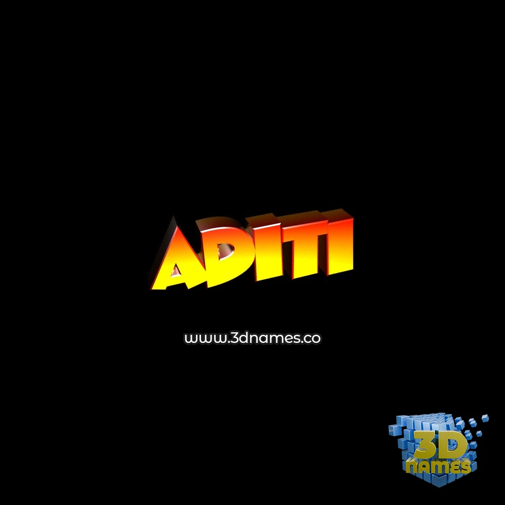 aditi in Black Background style - 3D name wallpaper