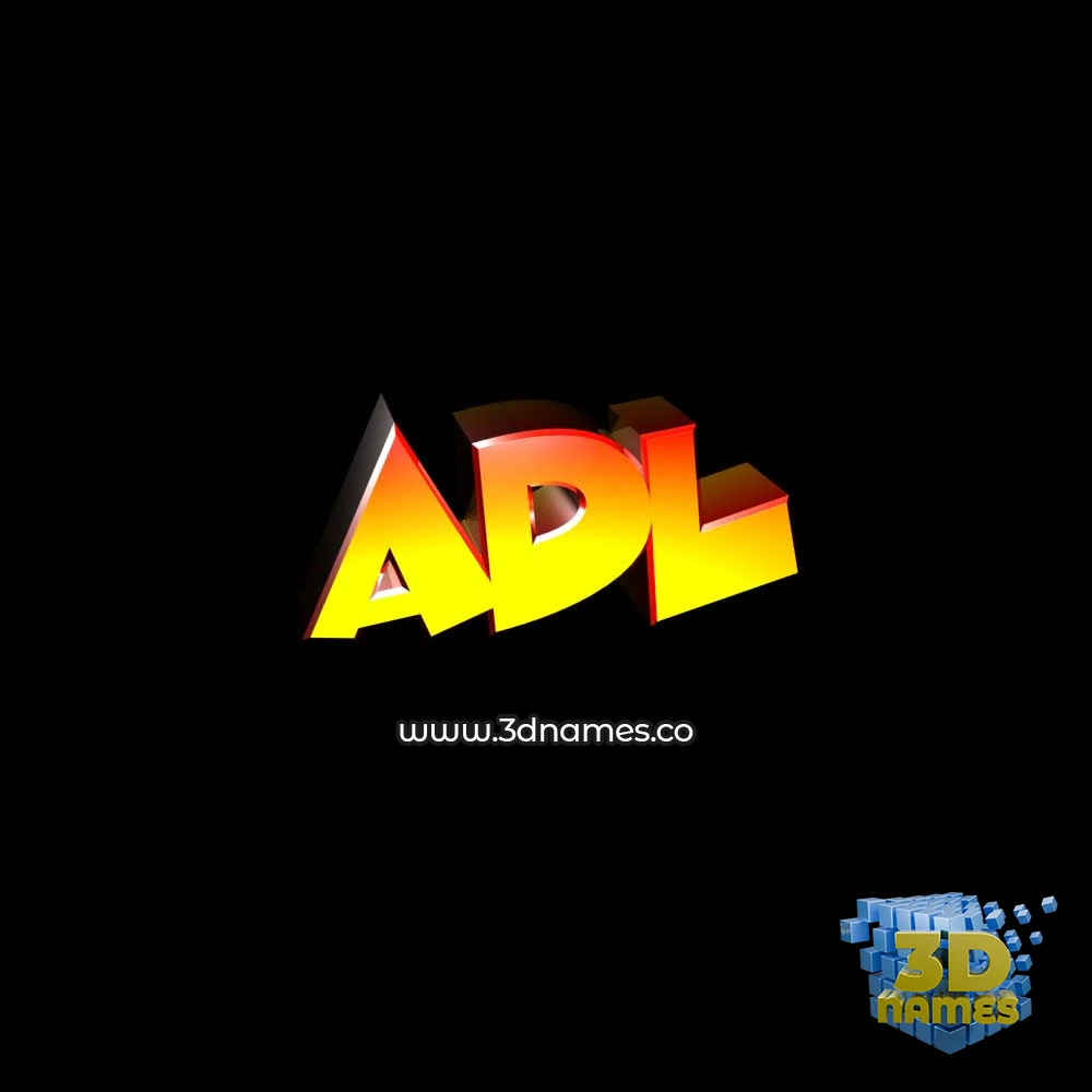 adl in Black Background style - 3D name wallpaper