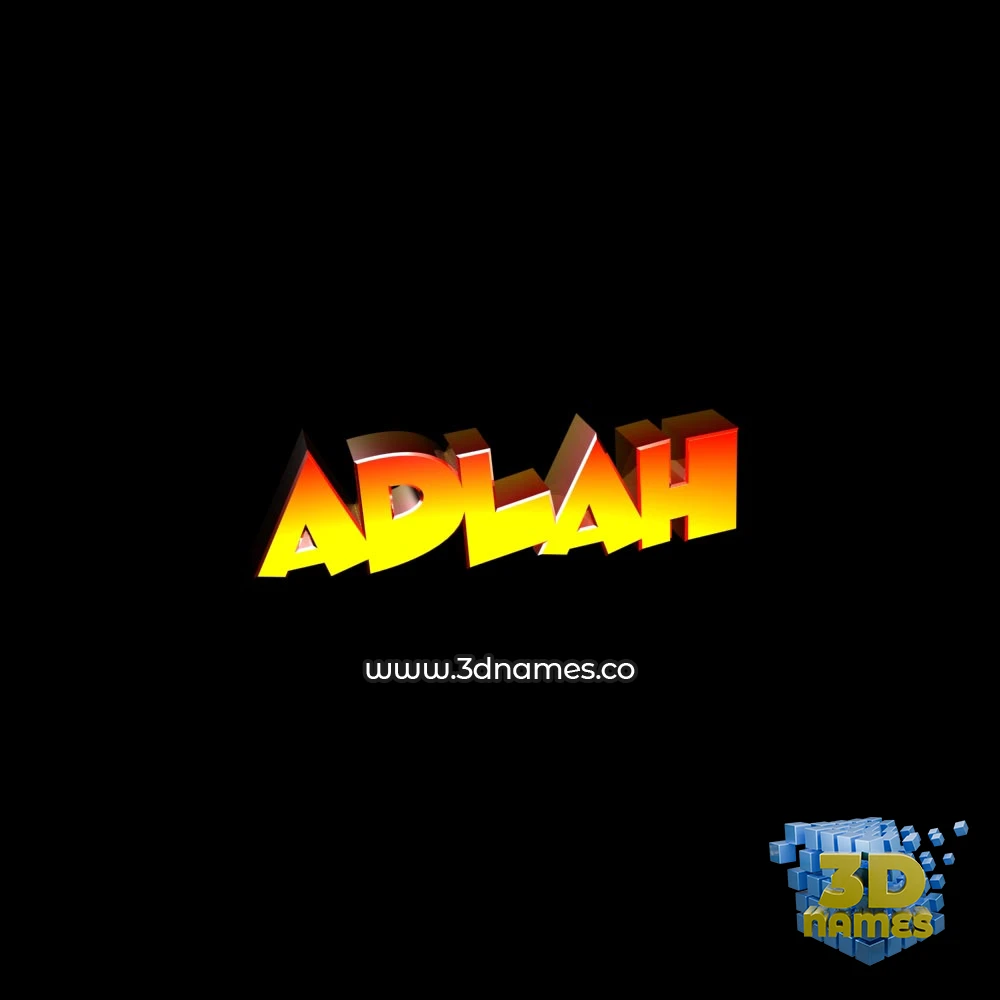 adlah in Black Background style - 3D name wallpaper