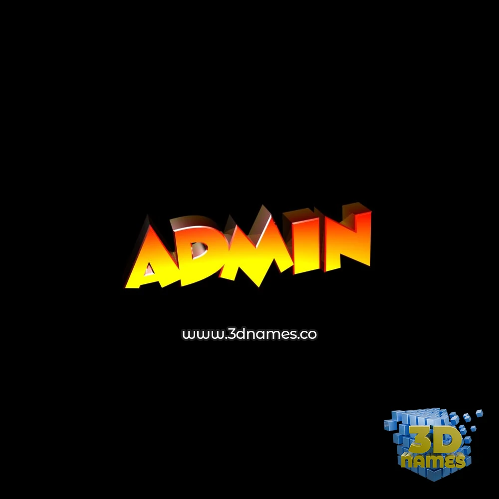 admin in Black Background style - 3D name wallpaper
