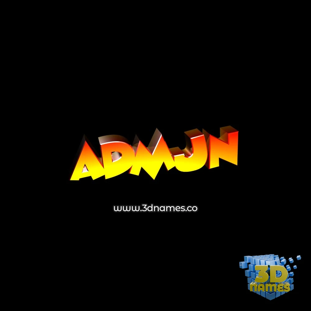 admjn in Black Background style - 3D name wallpaper
