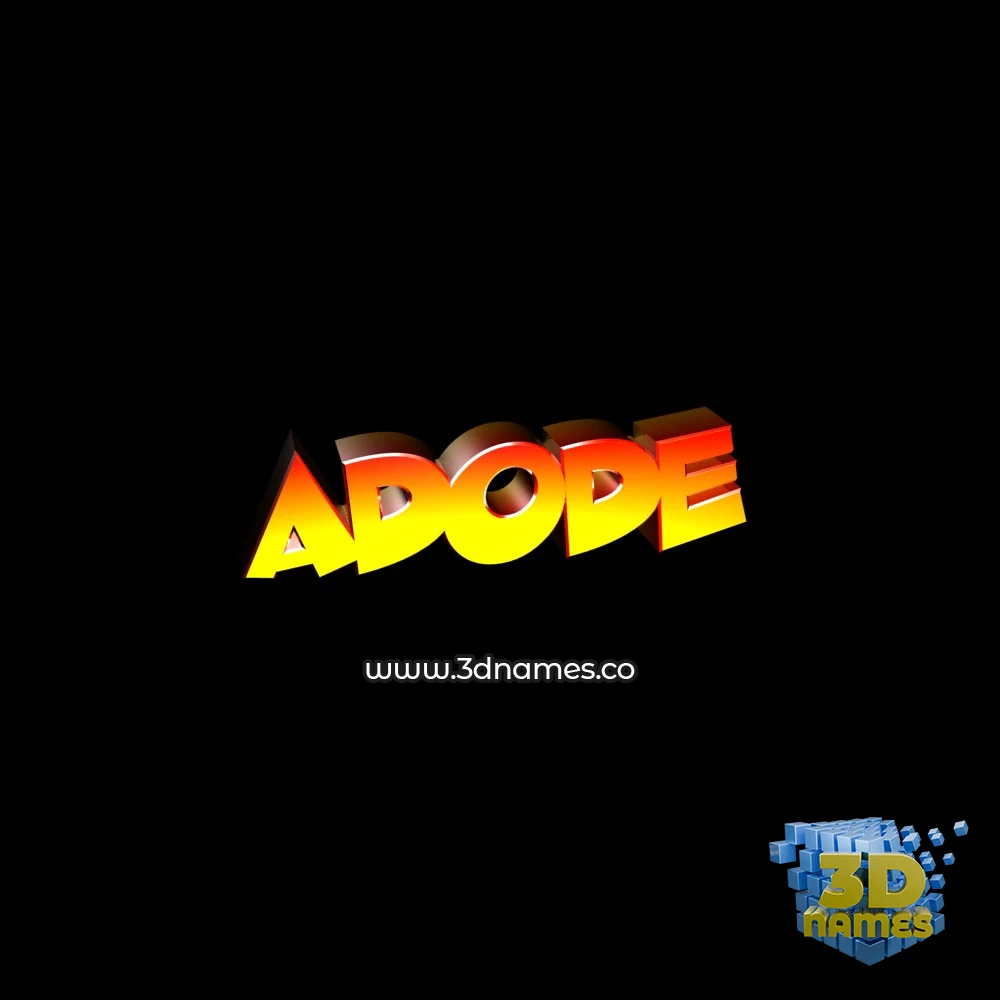 adode in Black Background style - 3D name wallpaper