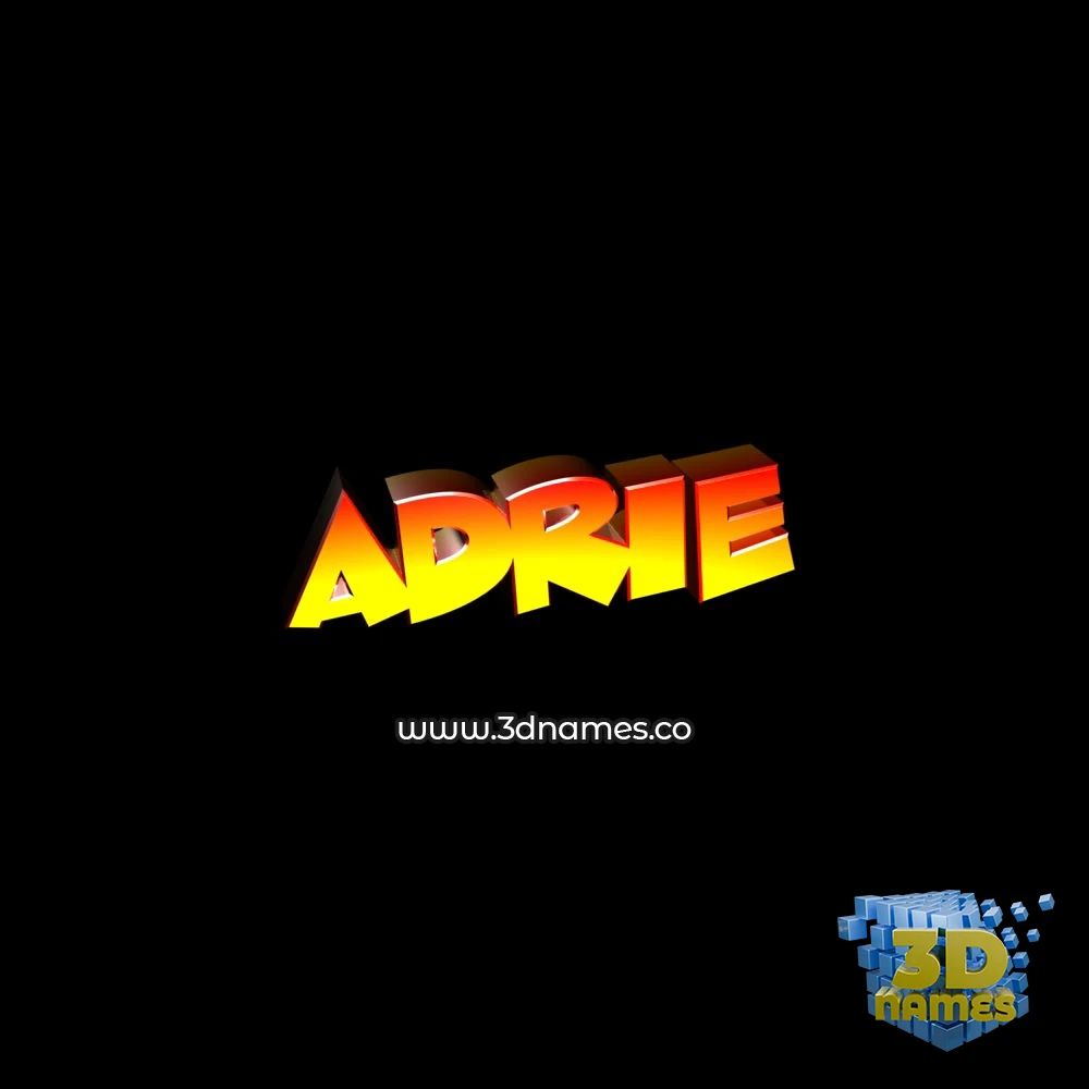 adrie in Black Background style - 3D name wallpaper