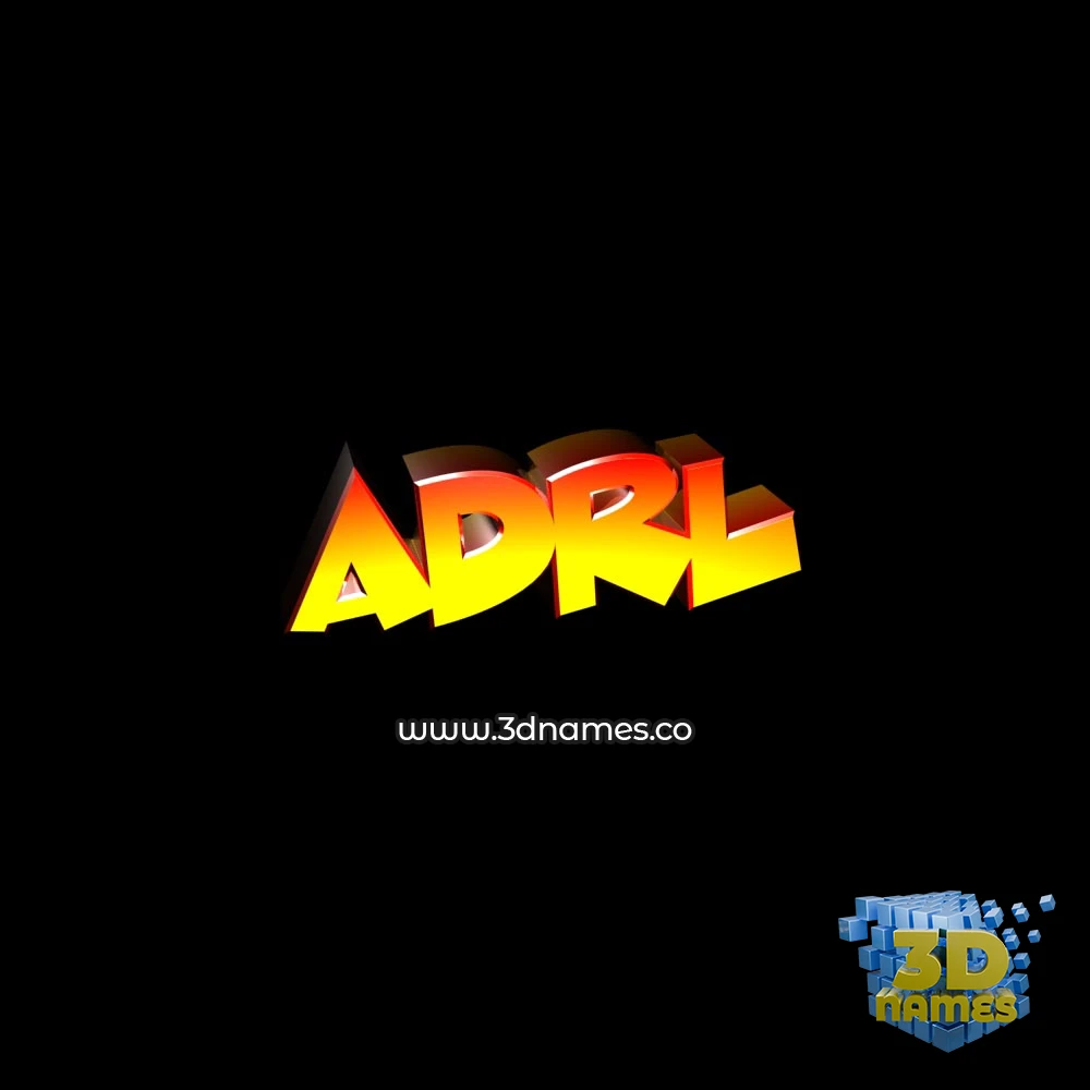 adrl in Black Background style - 3D name wallpaper