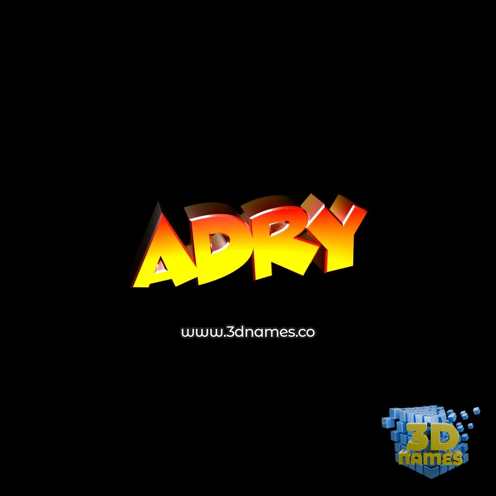 adry in Black Background style - 3D name wallpaper