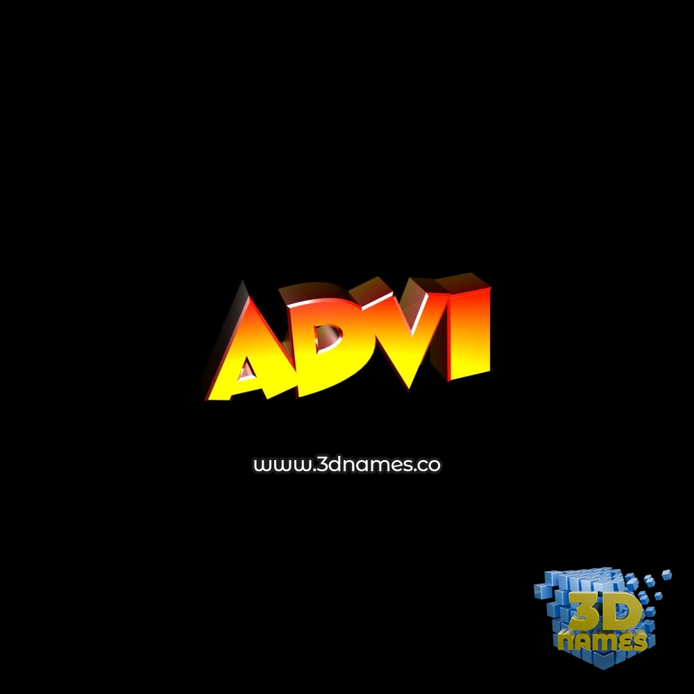 advi in Black Background style - 3D name wallpaper