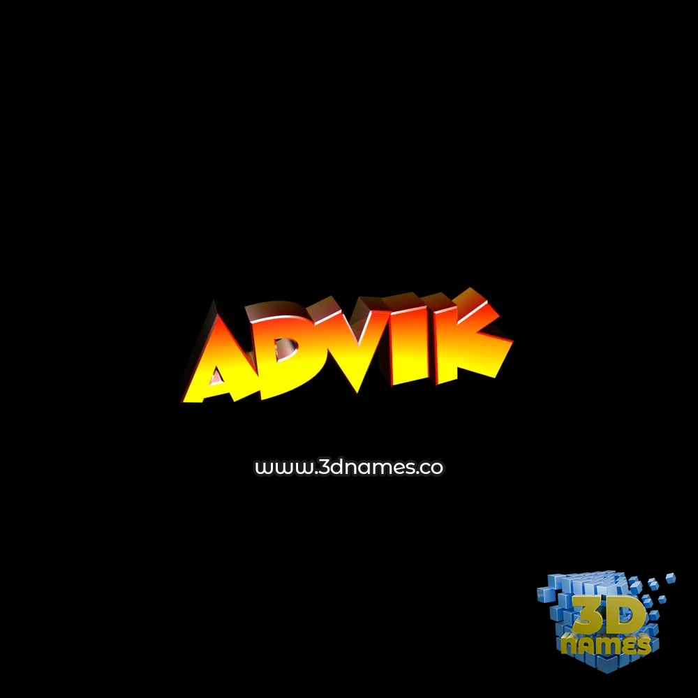 advik in Black Background style - 3D name wallpaper