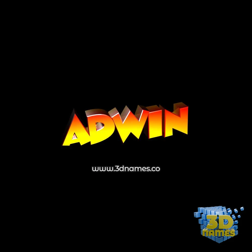 adwin in Black Background style - 3D name wallpaper