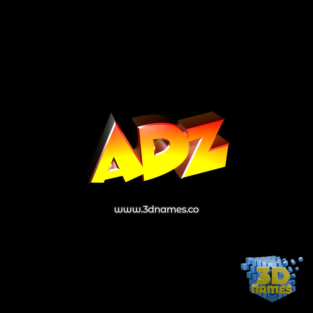 adz in Black Background style - 3D name wallpaper