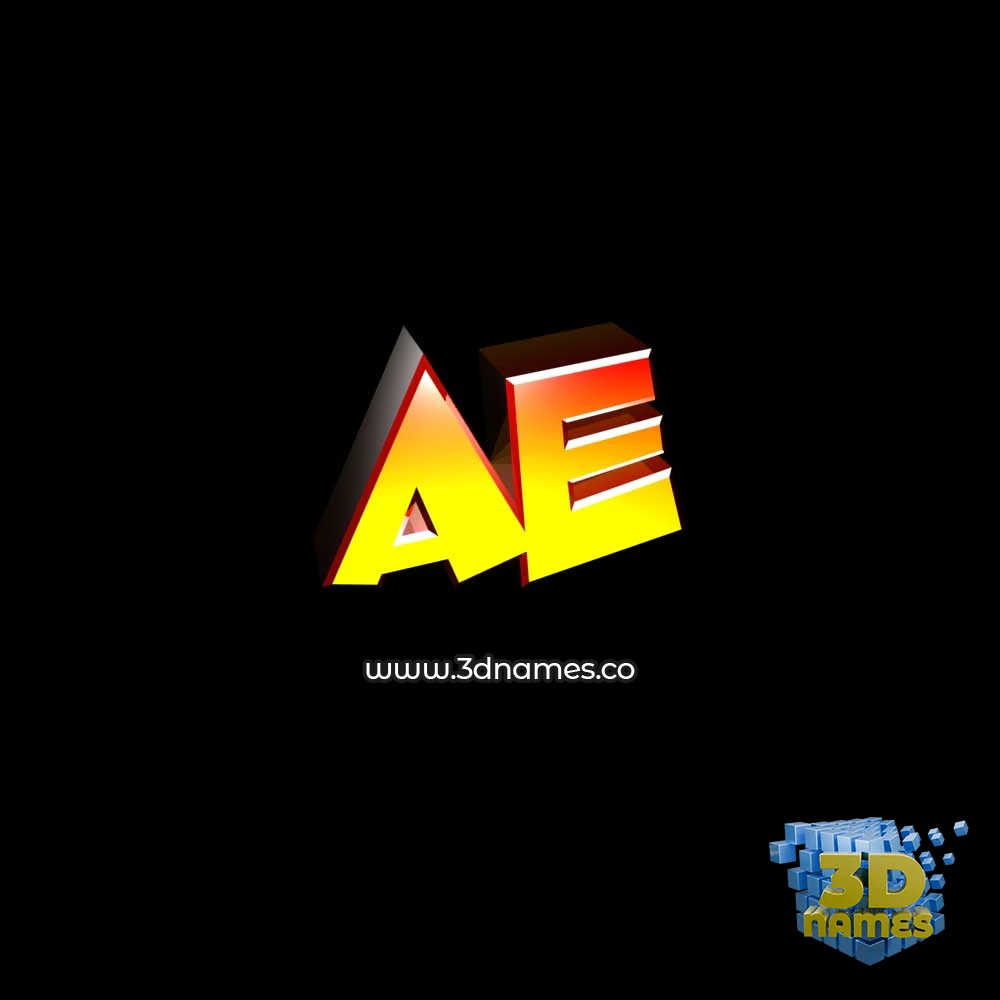 ae in Black Background style - 3D name wallpaper