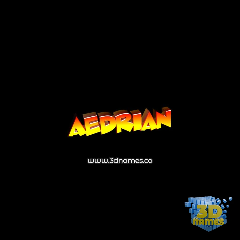 aedrian in Black Background style - 3D name wallpaper