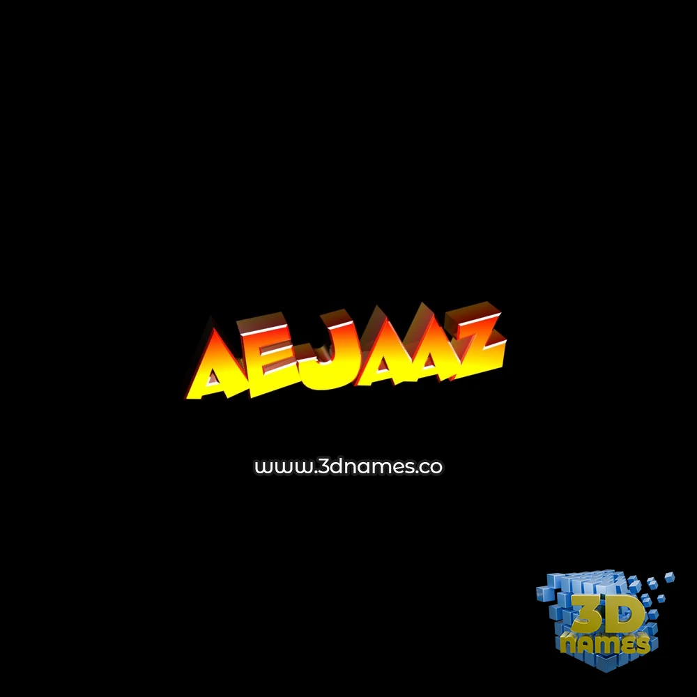 aejaaz in Black Background style - 3D name wallpaper