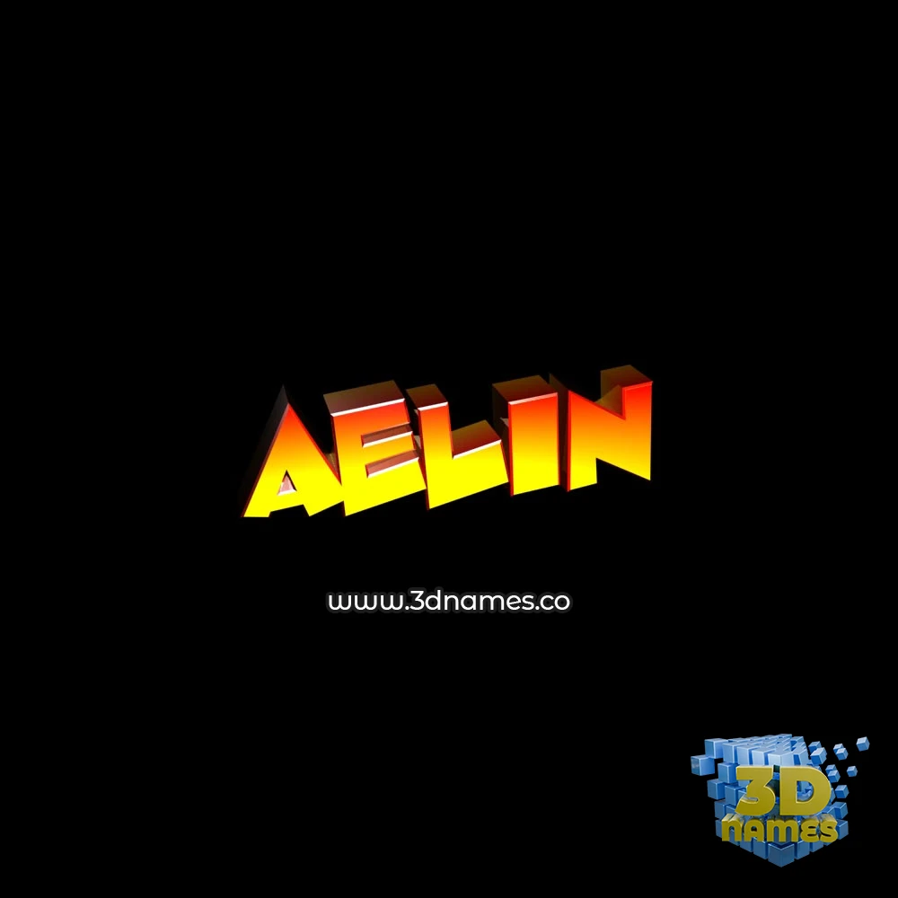 aelin in Black Background style - 3D name wallpaper
