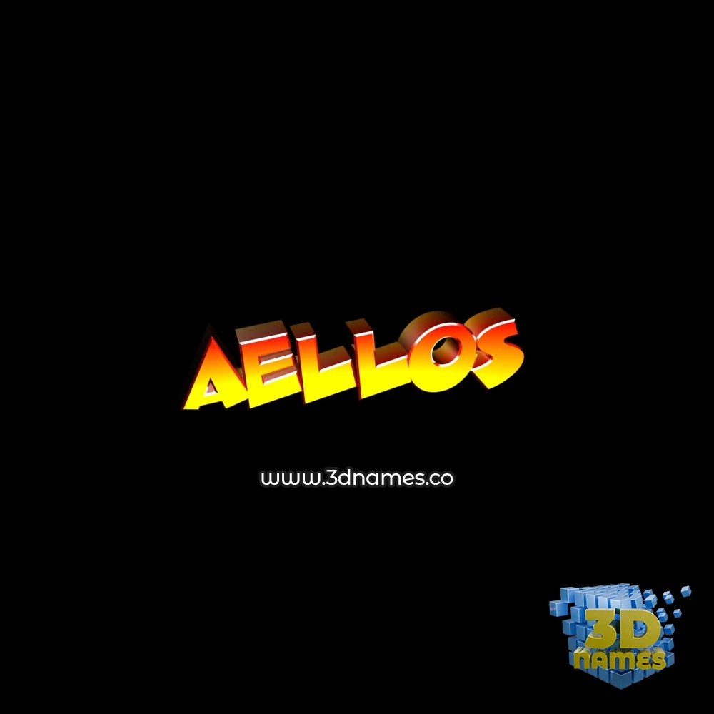 aellos in Black Background style - 3D name wallpaper