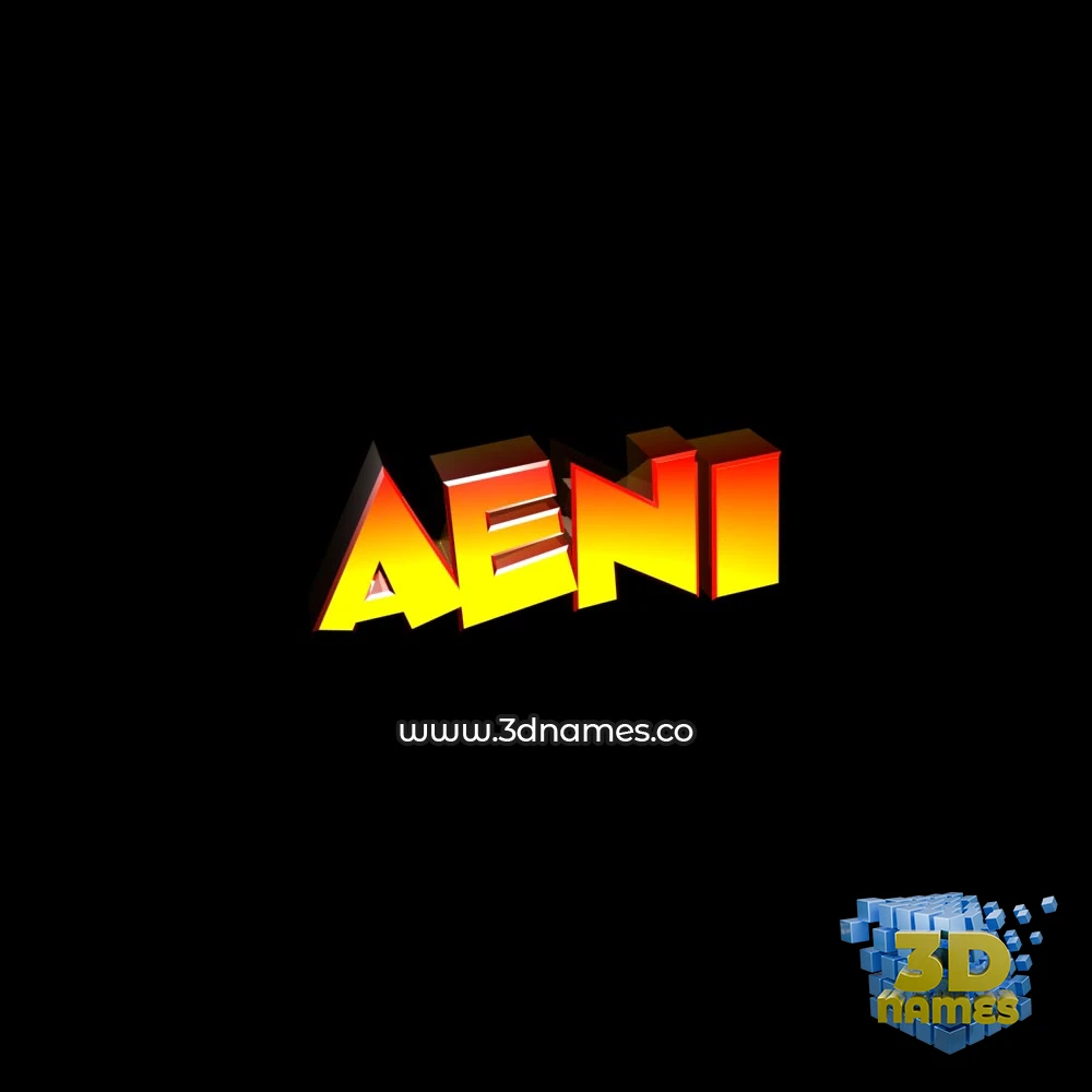 aeni in Black Background style - 3D name wallpaper