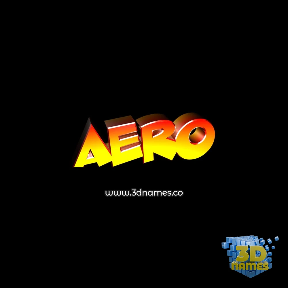 aero in Black Background style - 3D name wallpaper