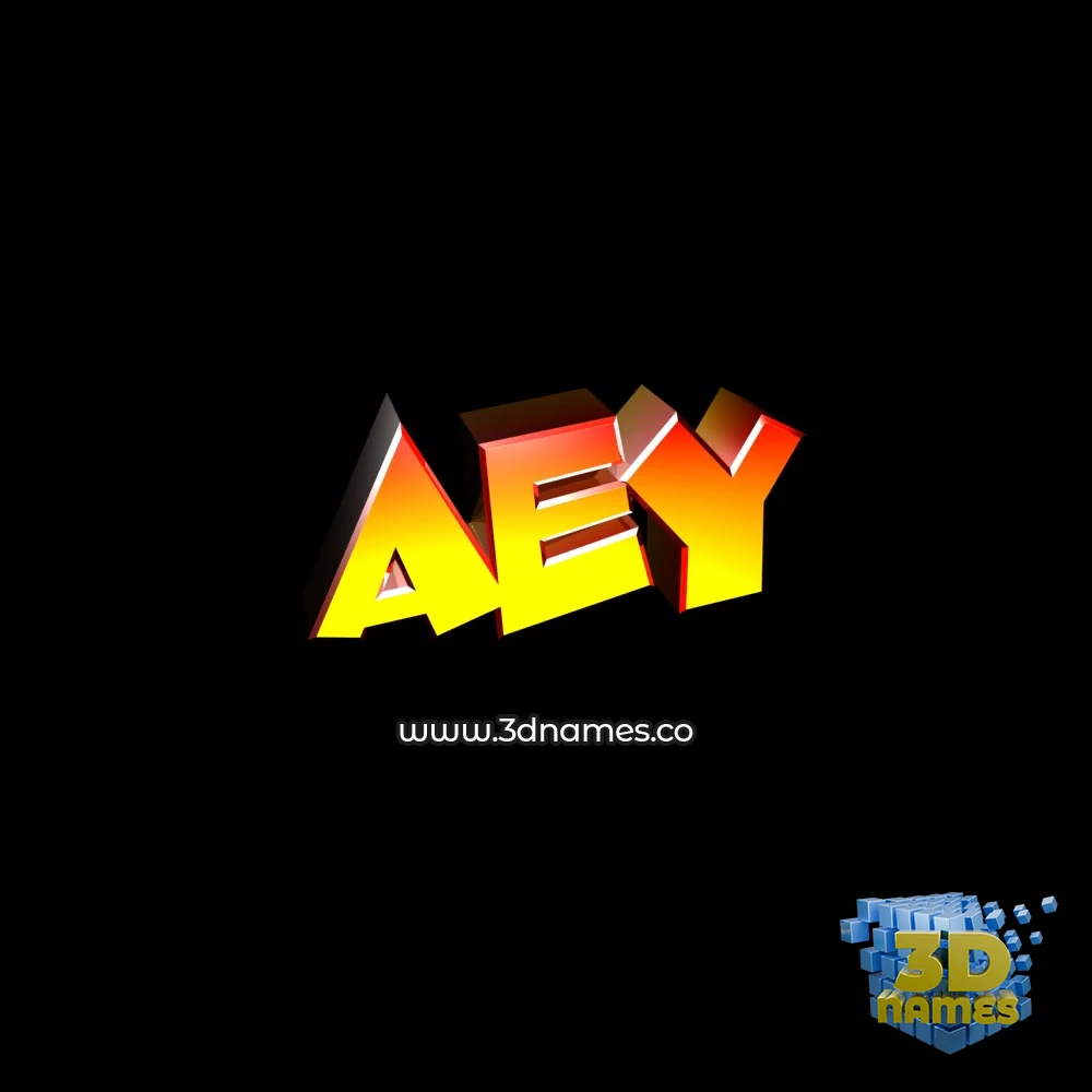 aey in Black Background style - 3D name wallpaper