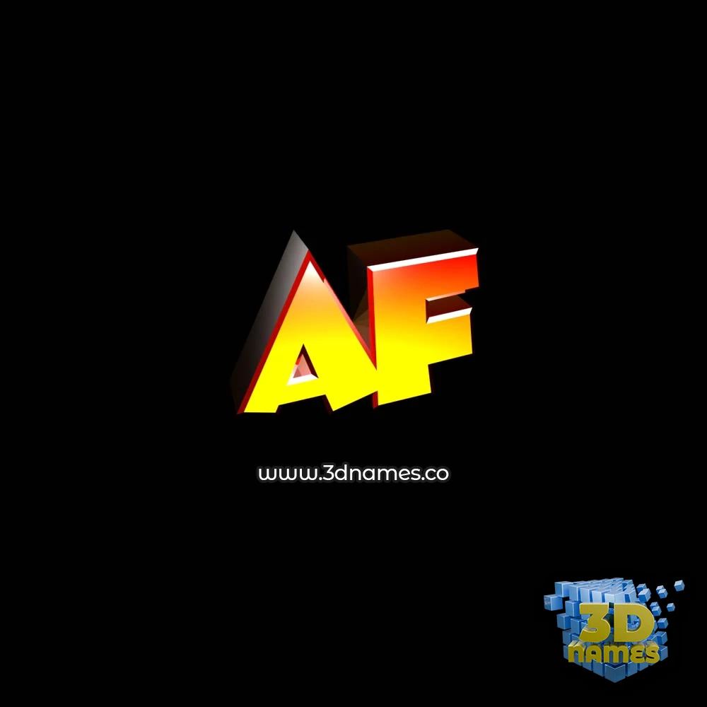 af in Black Background style - 3D name wallpaper