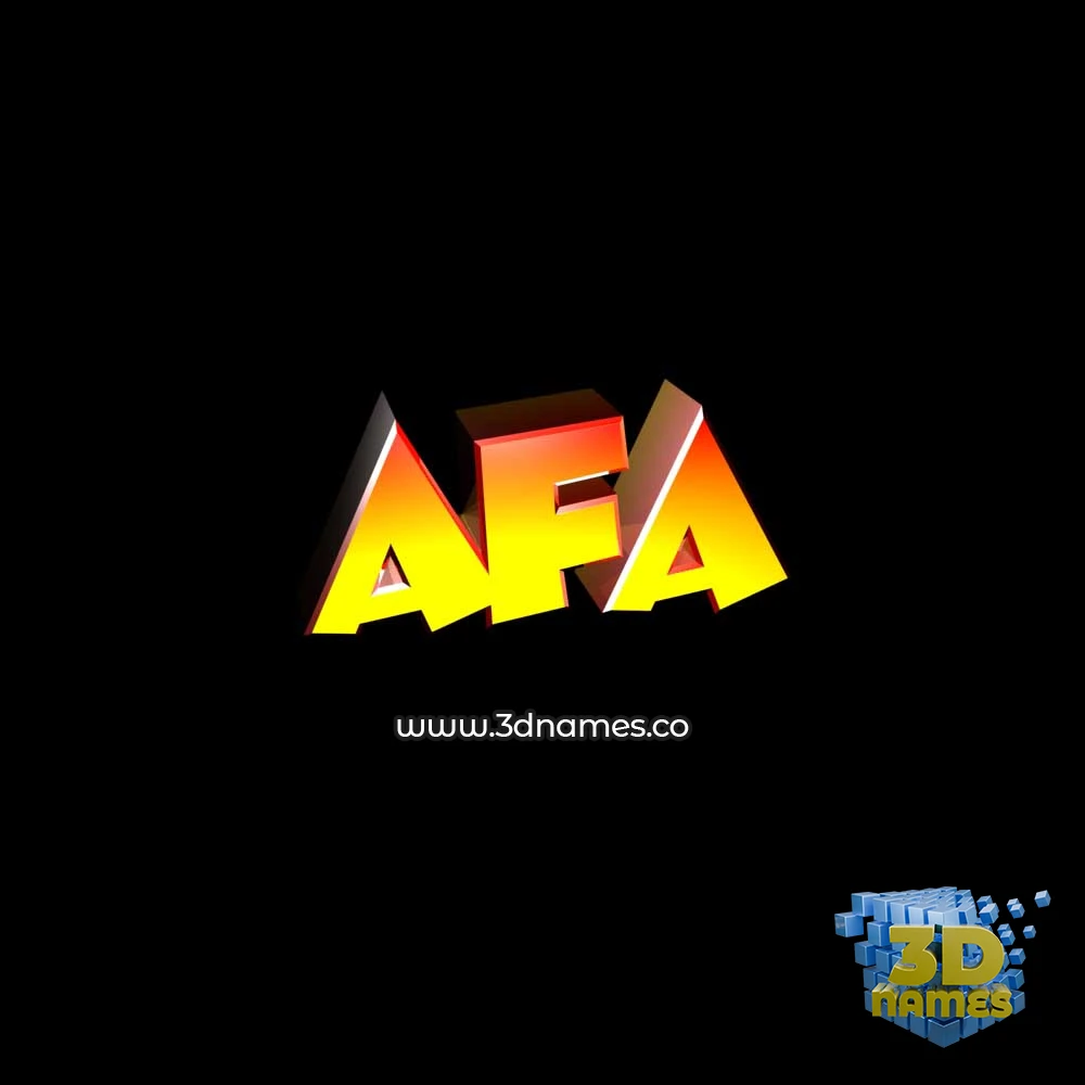 afa in Black Background style - 3D name wallpaper