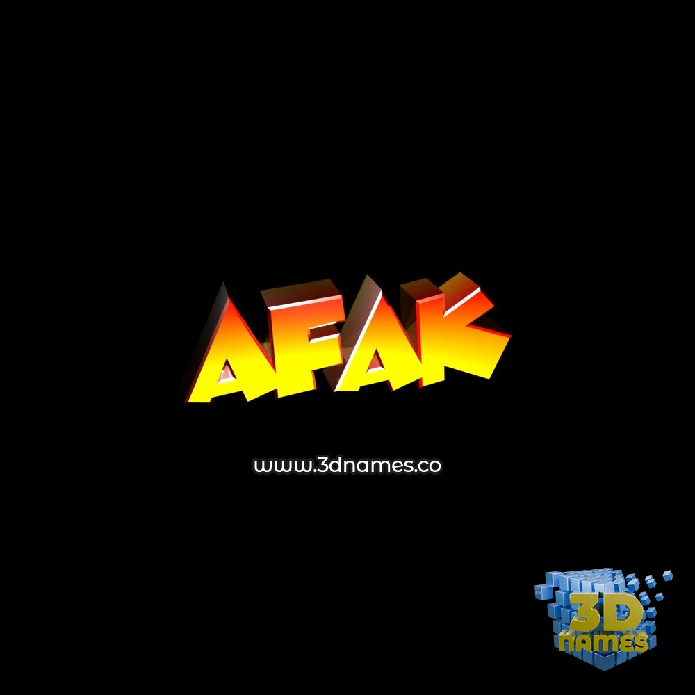 afak in Black Background style - 3D name wallpaper