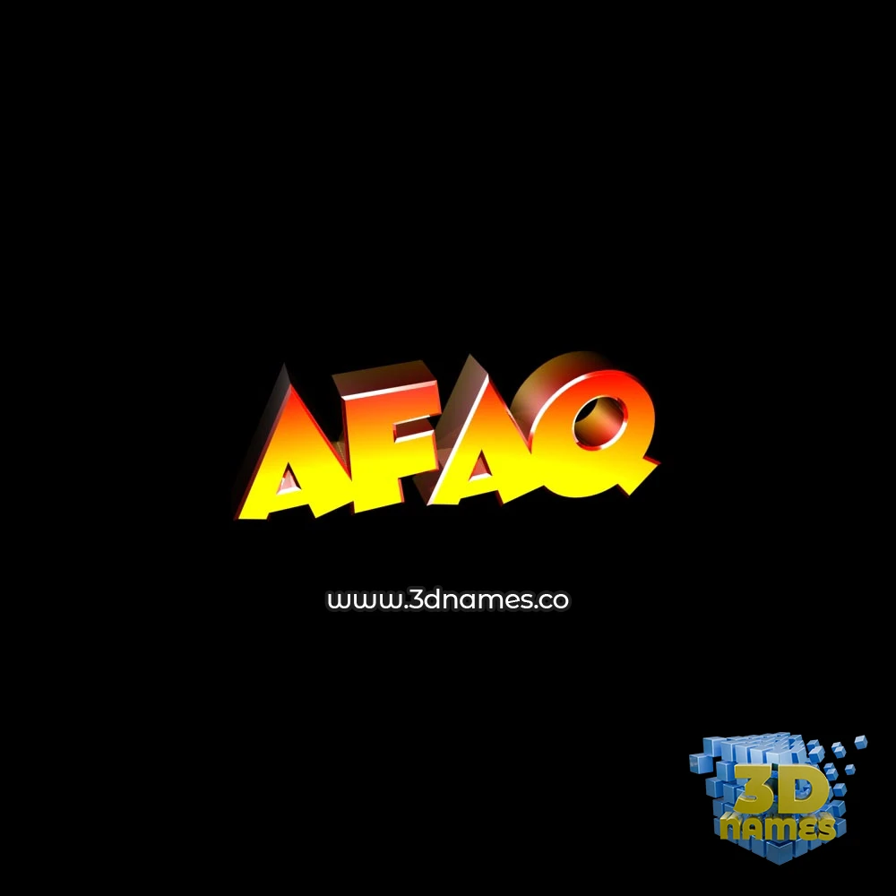afaq in Black Background style - 3D name wallpaper