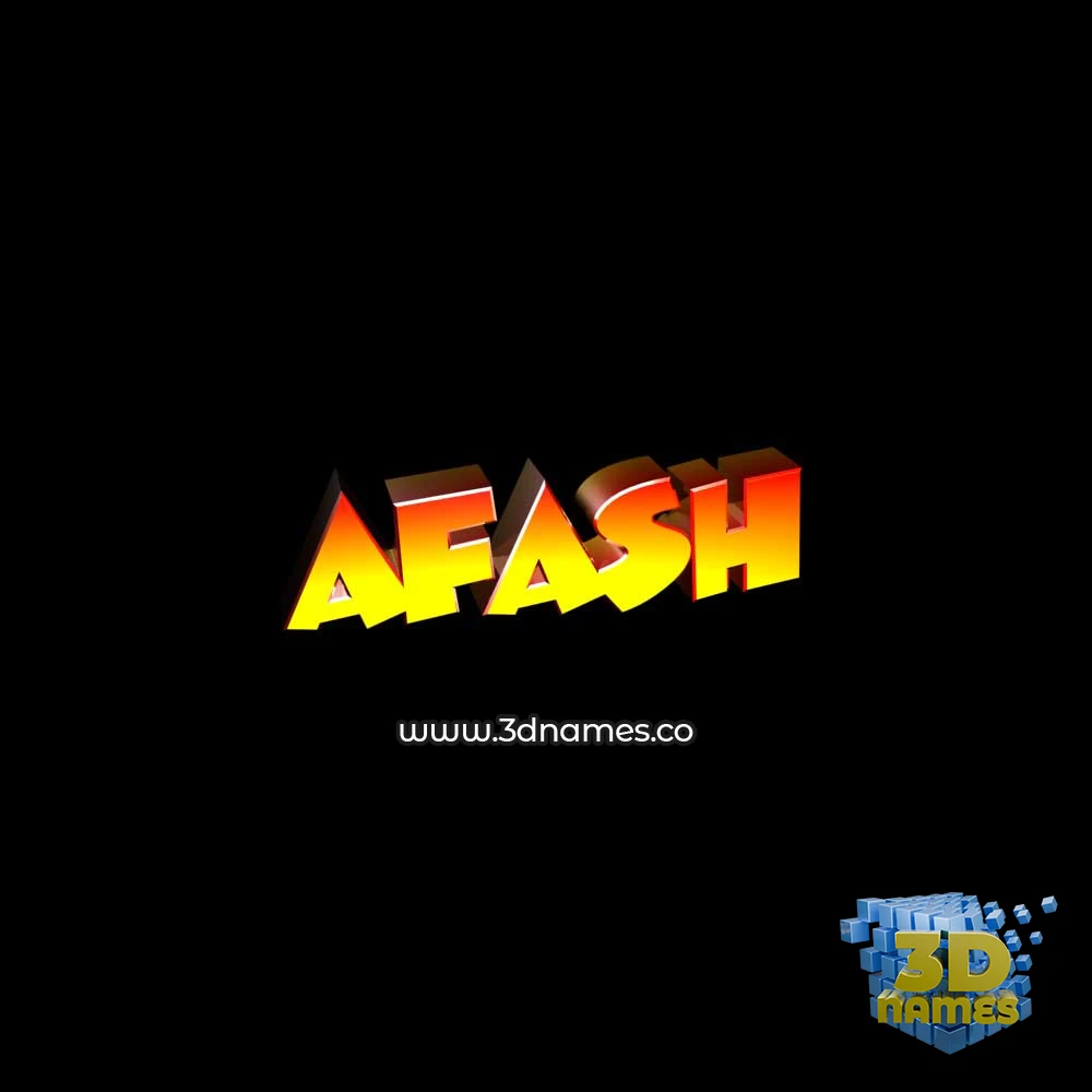 afash in Black Background style - 3D name wallpaper