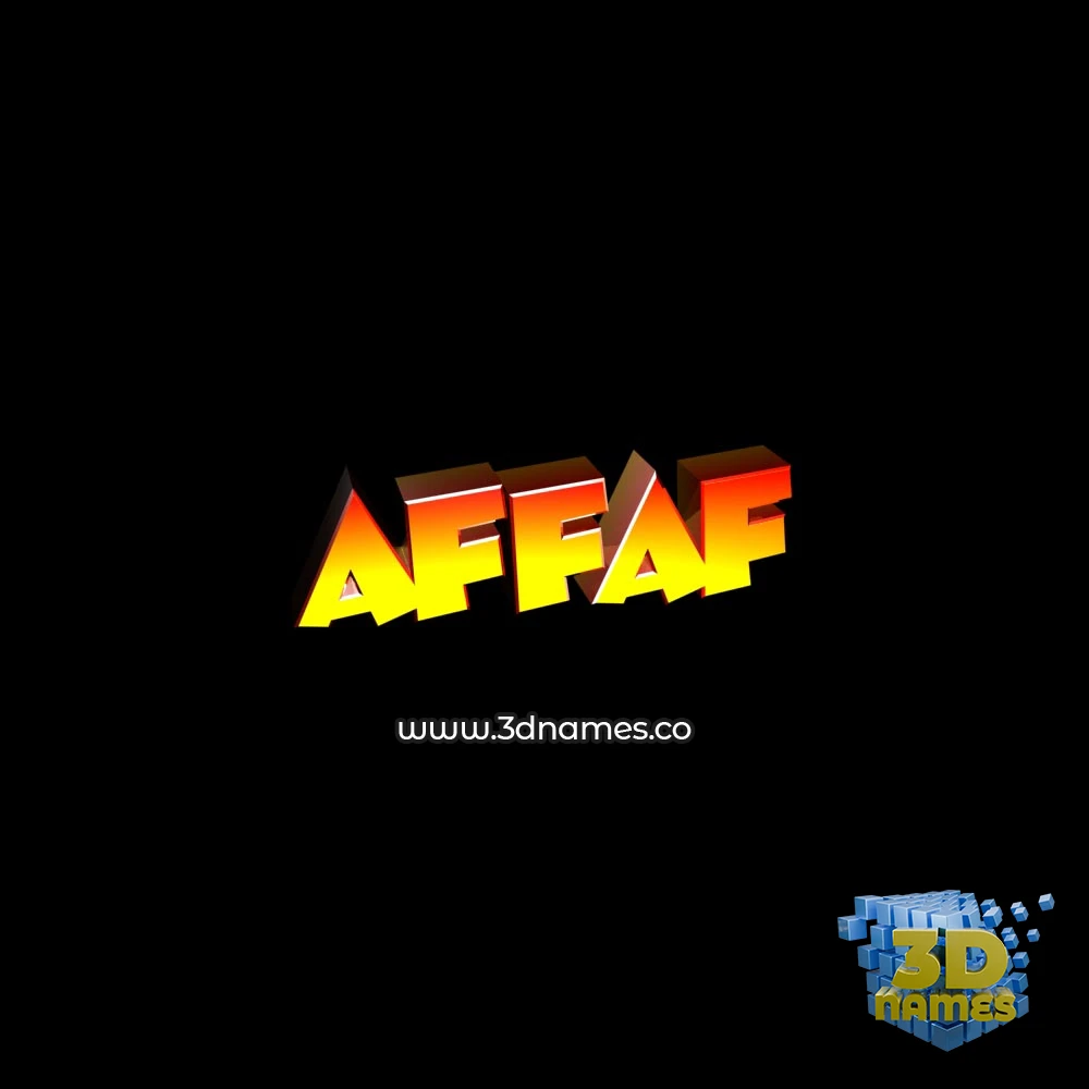 affaf in Black Background style - 3D name wallpaper