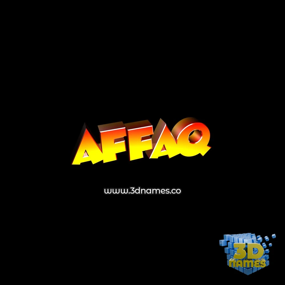 affaq in Black Background style - 3D name wallpaper