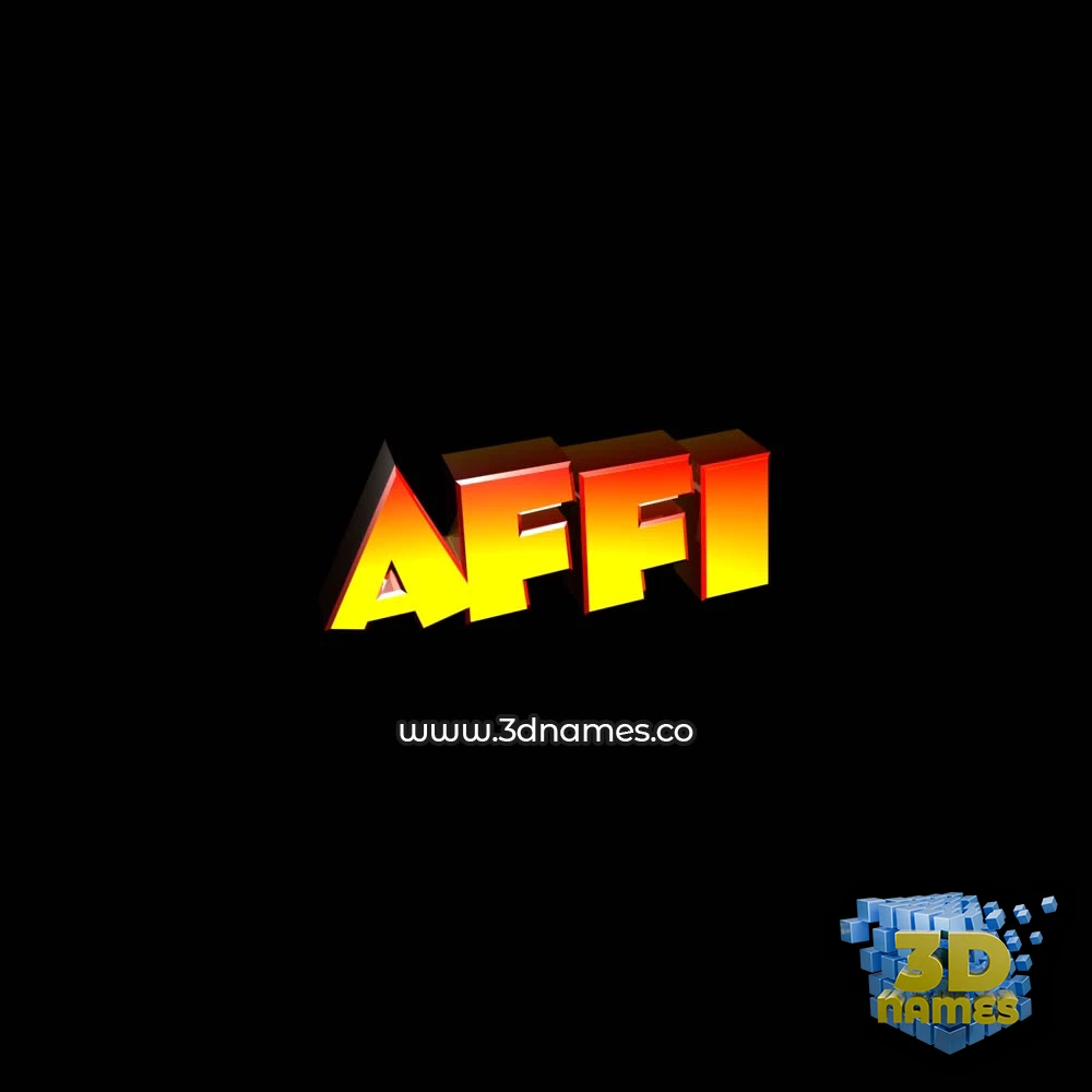 affi in Black Background style - 3D name wallpaper