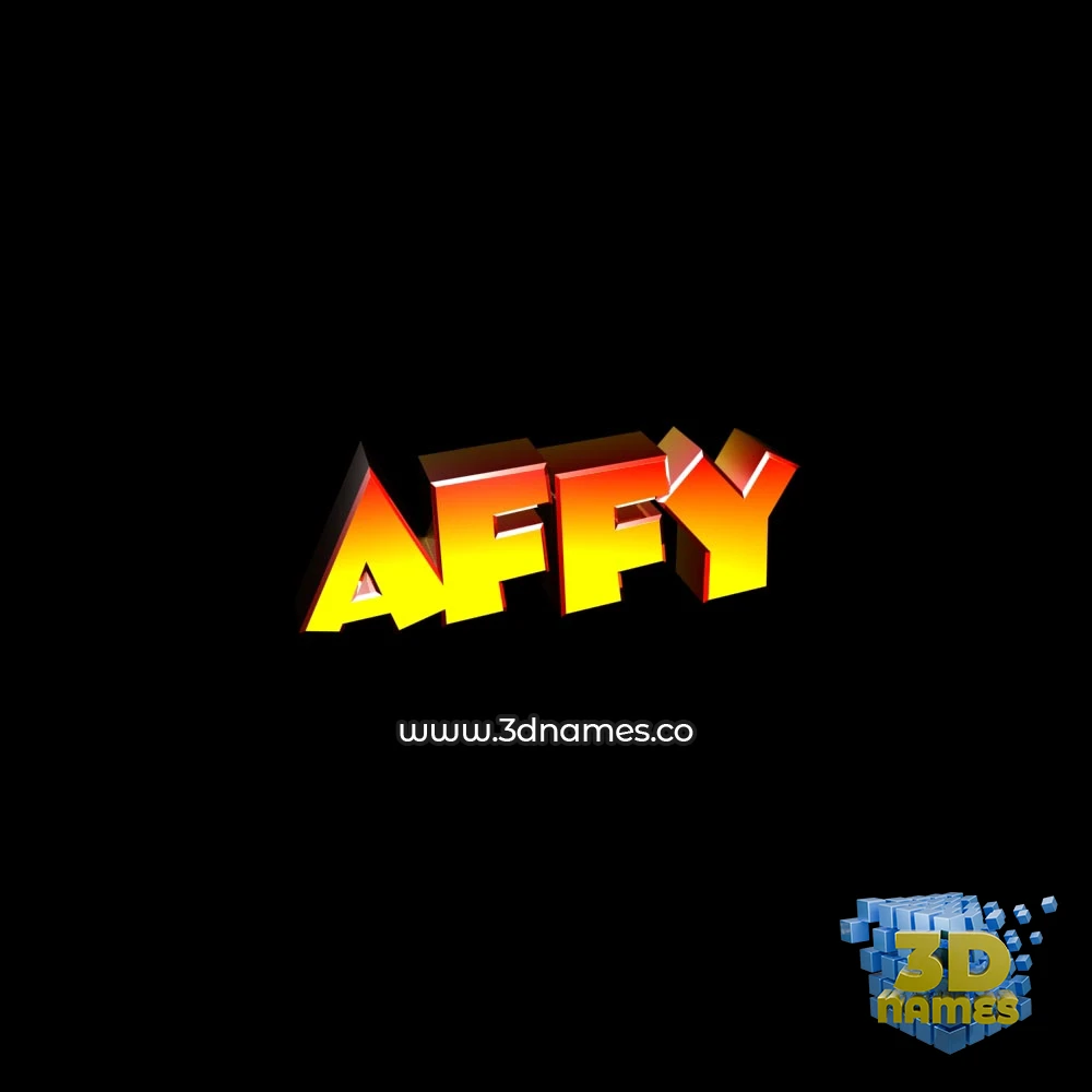 affy in Black Background style - 3D name wallpaper