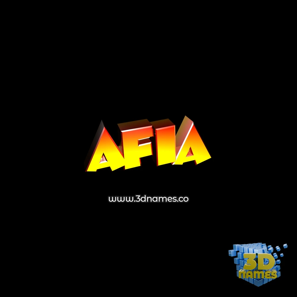 afia in Black Background style - 3D name wallpaper