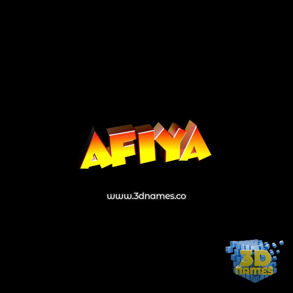 afiya in Black Background style - 3D name wallpaper