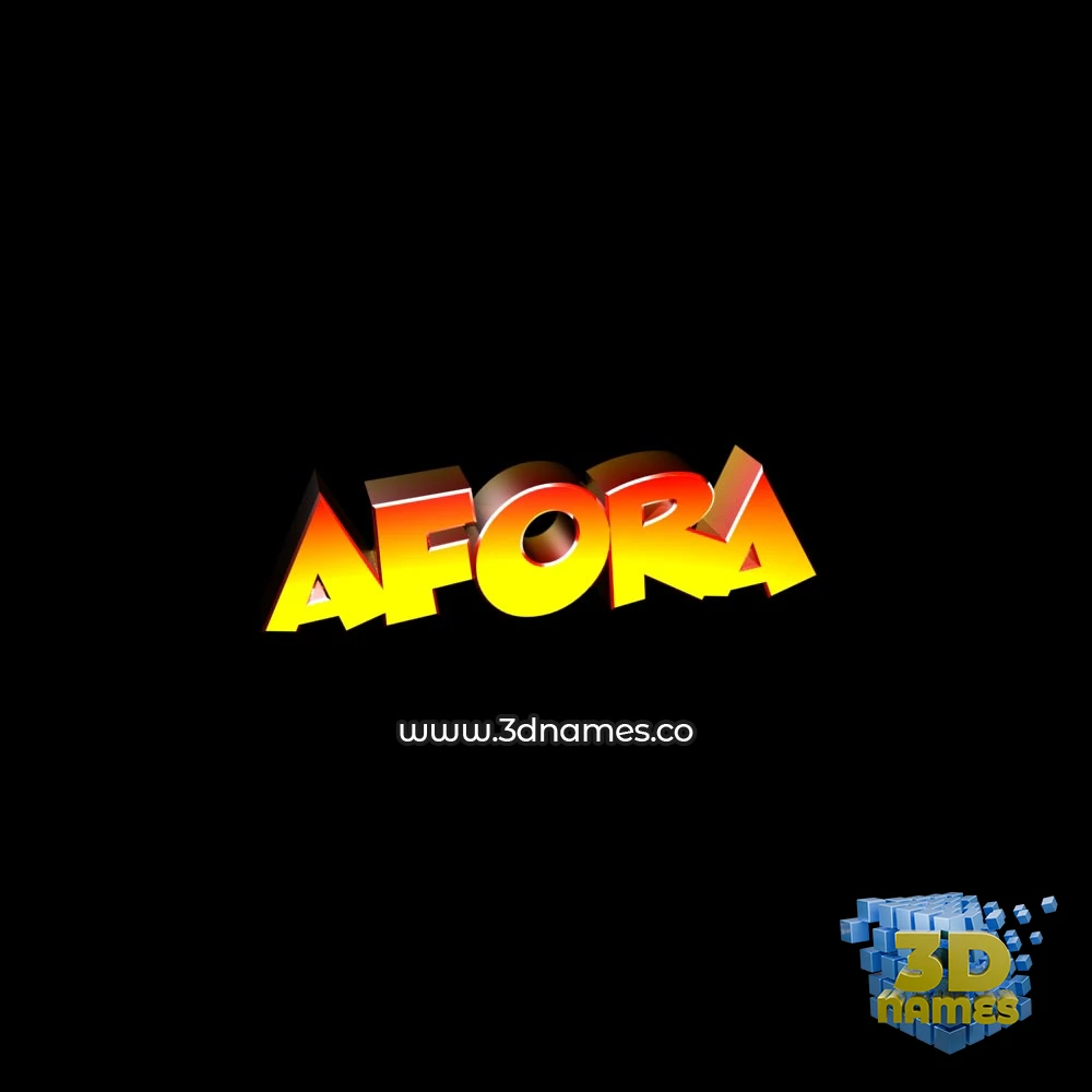 afora in Black Background style - 3D name wallpaper