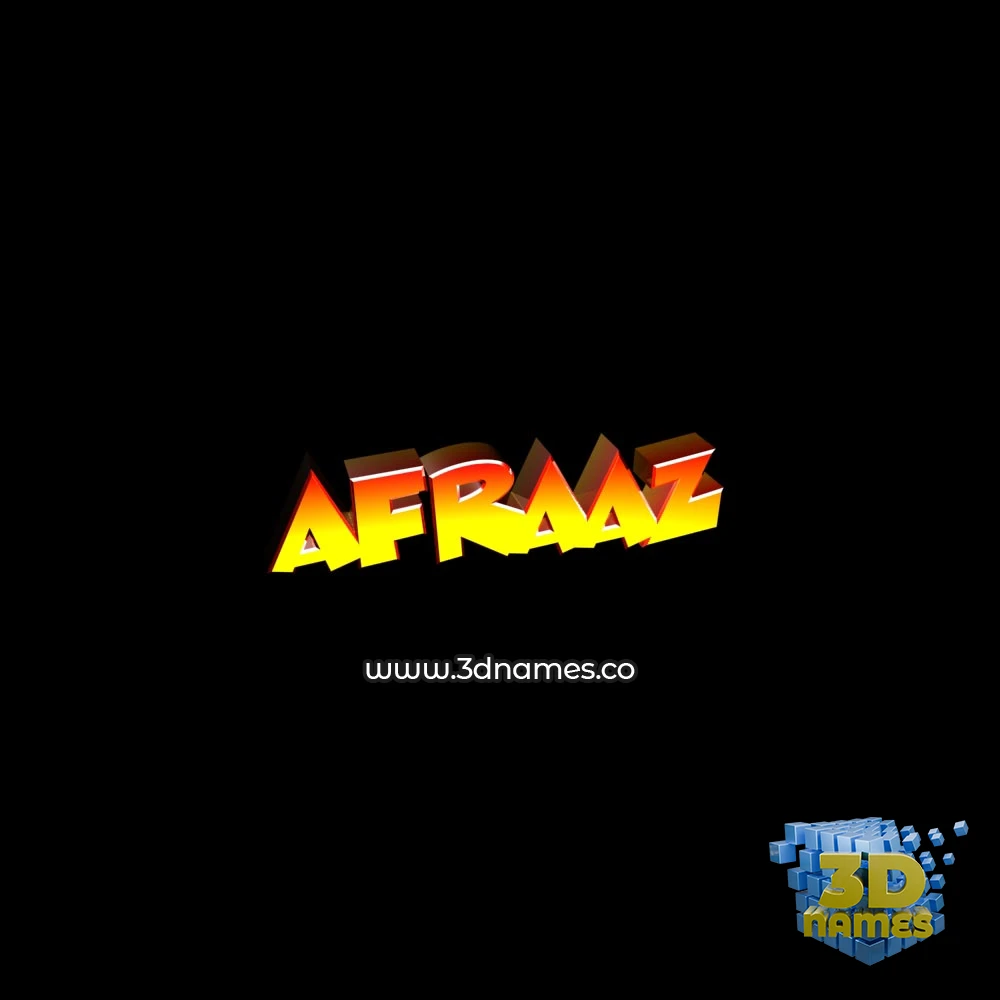 afraaz in Black Background style - 3D name wallpaper