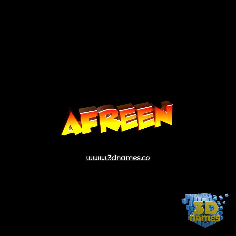afreen in Black Background style - 3D name wallpaper
