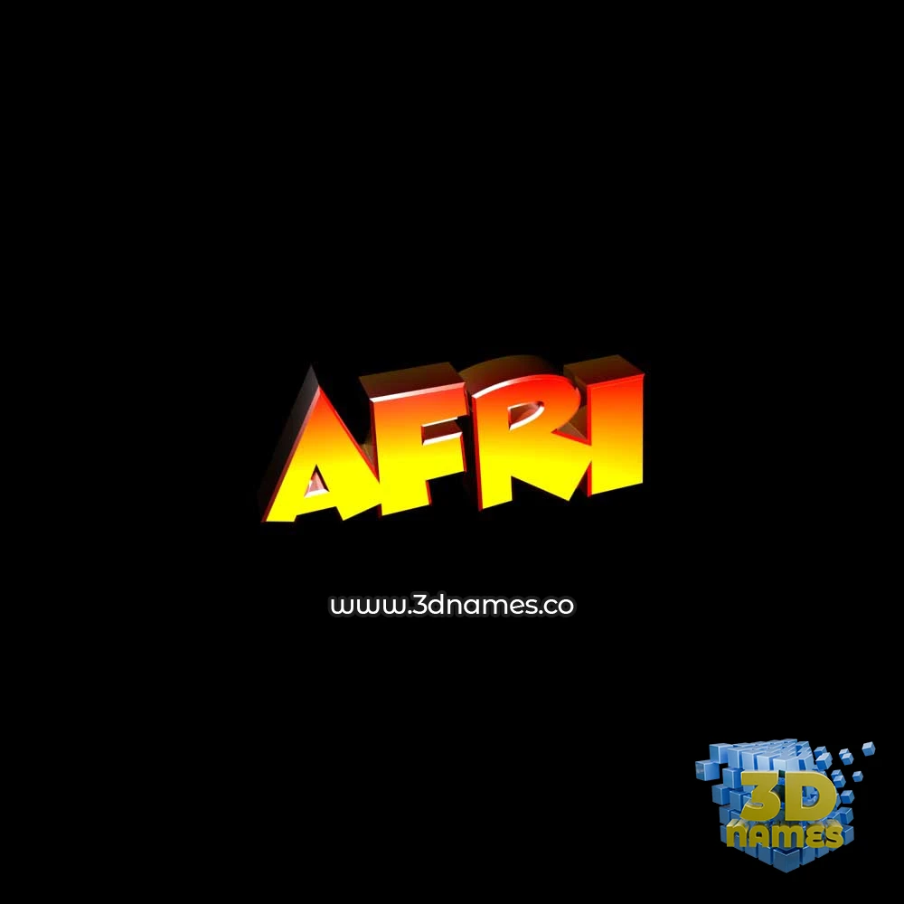 afri in Black Background style - 3D name wallpaper