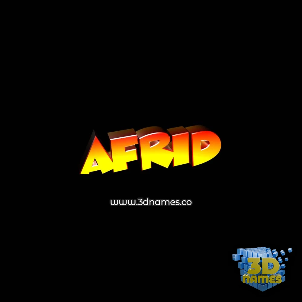 afrid in Black Background style - 3D name wallpaper