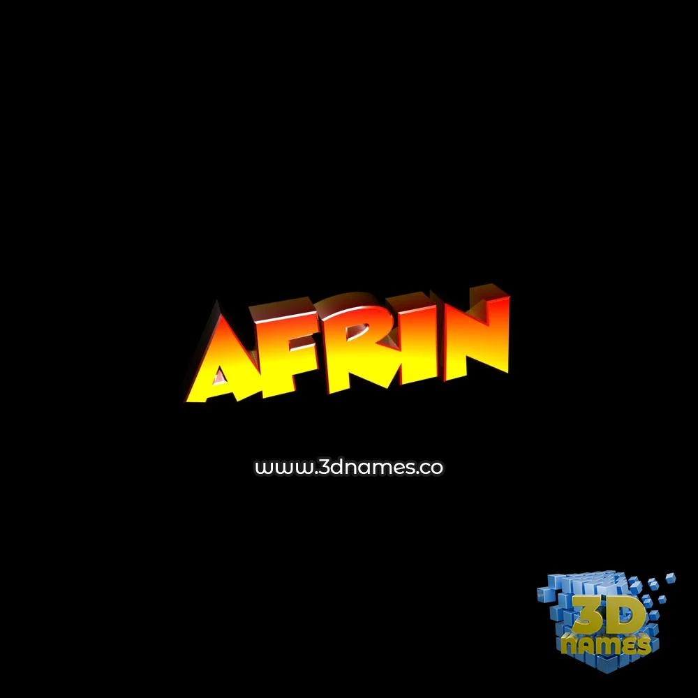 afrin in Black Background style - 3D name wallpaper